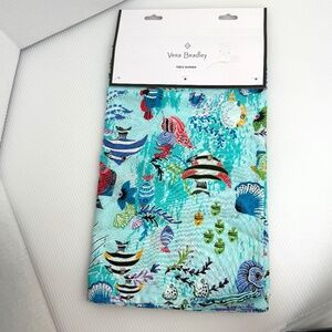 Vera Bradley Aquatic Floral Table Runner Antilles Treasure Aquatic Sea 13 X 96